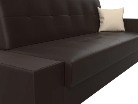 Диван-книжка Лига-020 стол слева (Коричневый,Бежевый/Экокожа) Лига Диванов арт.118542L