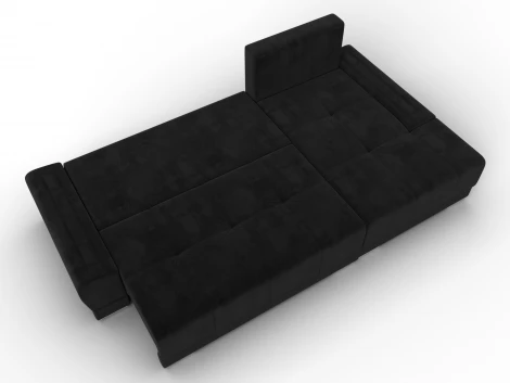 Диван угловой Лига-119 угол правый (ДСП,Брус,Фанера,ЛДС,Велюр/Черный) Лига Диванов 137094