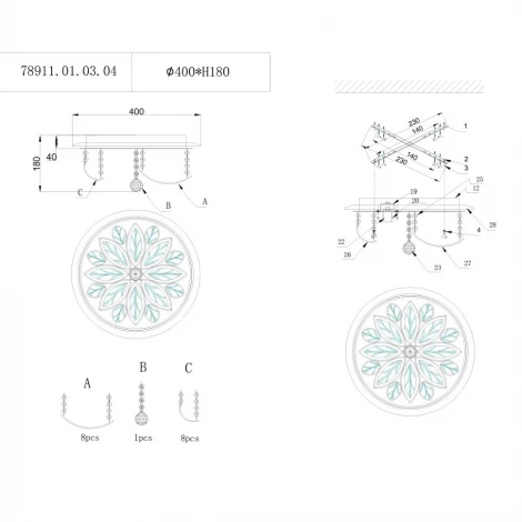 Потолочная люстра Wedo Light Pirret 78911.01.03.04