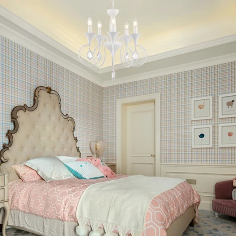 Подвесная люстра Arte Milano AM349920 349920/5 WT (220V, подвески, на цепи, подсвечник, свеча)