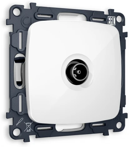 ТВ-розетка проходная (белый глянец) Ambrella Volt QUANT MO113030