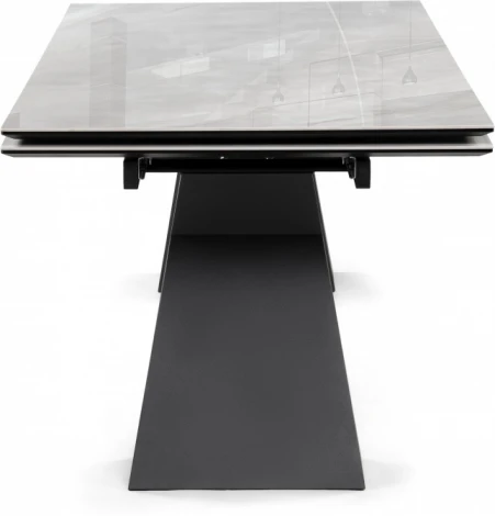 Стеклянный стол Денхольм 240 (Денхольм 240(290)х100х75 rystal onyx bianco / черный) Woodville арт.588037