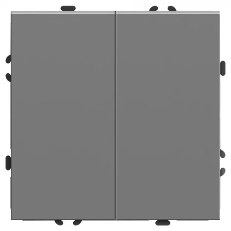 Переключатель двухклавишный перекрестный (платиново-серый, soft touch) Stekker Эмили 50166