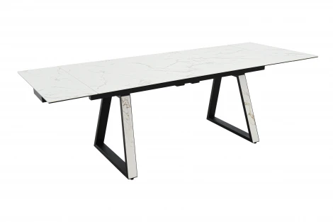 Стол NEW, Керамогранит, Черный матовый муар/Calacata vaglioro Аврора Монако 102125