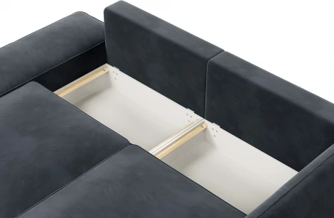 ПОРТЛЕНД  Диван прямой с банкеткой серый D1 furniture арт.AAA41669004