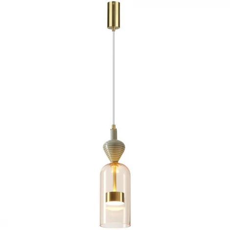 Подвесной светильник каскадный Odeon Light Palleta 5045/12LB античн.бронза/янтарный/металл/стекло/керамика LED 12W 4000К 1400Лм (220V, на проводе)