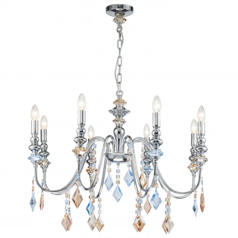 Подвесная люстра Lucia Tucci Maya 4450.8 chrome (220V, на цепи, подсвечник, свеча)