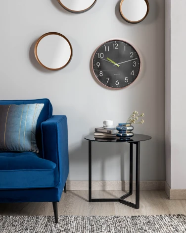 Журнальный стол La Forma (ex Julia Grup) Raeam (Черный/ Сталь,Стекло,Металл)