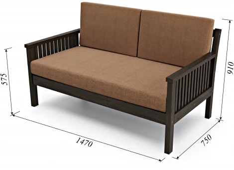 Диван Arsko Норман М венге коричневая рогожка