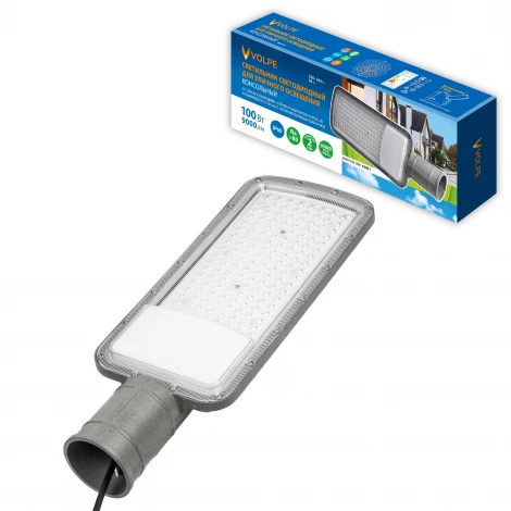 Уличный консольный светильник 6500К угол 60/90 градусов Volpe ULV-Q611 100W/6500K IP65 GREY