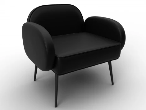 Кресло Лига-086 (Фанера/Металл/Экокожа/Черный) Лига Диванов 132434