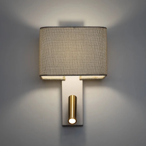 Бра с абажуром и выключателем с подсветкой для чтения Citilux Dekart CL704482 белый/песочный