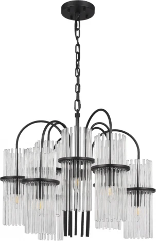 Подвесная люстра ST Luce Tasse SL6145.403.09 черный/прозрачный E14 9*40W (220V, на цепи)