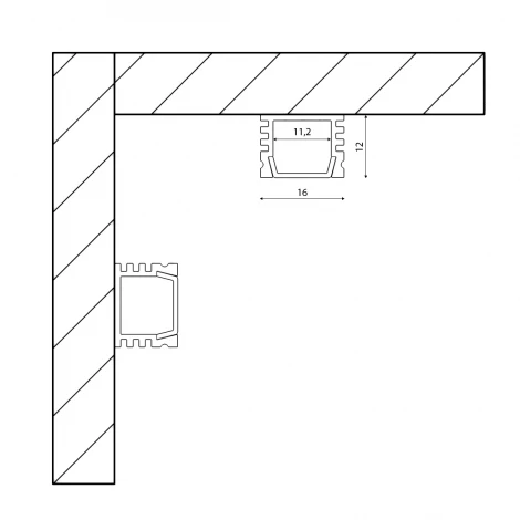 Профиль для светодиодной ленты SF-1612 SWG