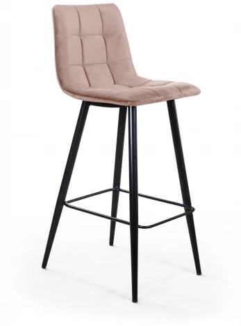 Стул барный UNO, бархат бежевый 5/ чёрный конус Top Concept UNO 78449