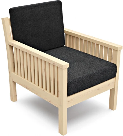 Кресло Arsko Норман сосна графитовая рогожка