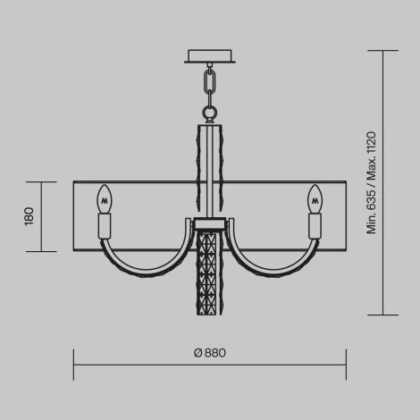 Подвесная люстра Maytoni Talento DIA008PL-08CH (220V, подвески, на цепи, круглые)