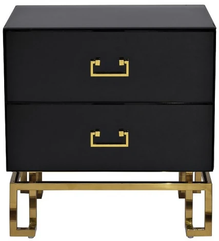 Тумба прикроватная Garda Decor KFG059 (Золото/Черный)