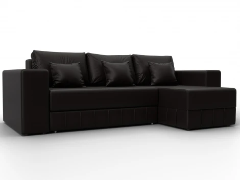 Диван угловой Лига-076 угол универсальный (ДСП/Пластик/Экокожа/Коричневый) Лига Диванов 129852