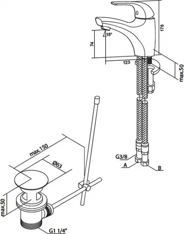 Смеситель Am.Pm Sense 5 F7582132 для раковины
