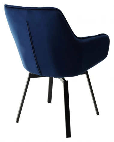 Стул M-City MAVERICK BLUVEL-86 NAVY BLUE/ черный каркас, поворот.360 град.