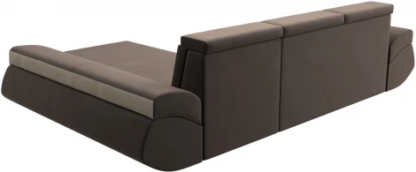 Диван угловой Лига-032 правый угол (Коричневый,Бежевый/Велюр) Лига Диванов арт.121646