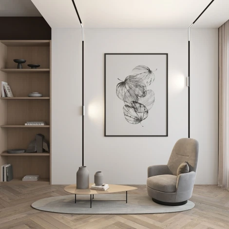 Трековый угловой светильник светодиодный однофазный 220V Denkirs Smart Linear DK8015-BK