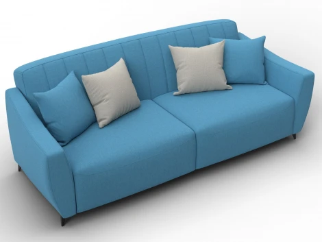 Диван-книжка Лига-095 НПБ (ДВП,ДСП,ЛДСП,Брус,Фанера,ЛДВП/Металл/Рогожка/Голубой) Лига Диванов 132565