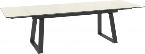 Стол Мебвилл Барон 200, Камень Бежевый Compakt cer/Чёрный