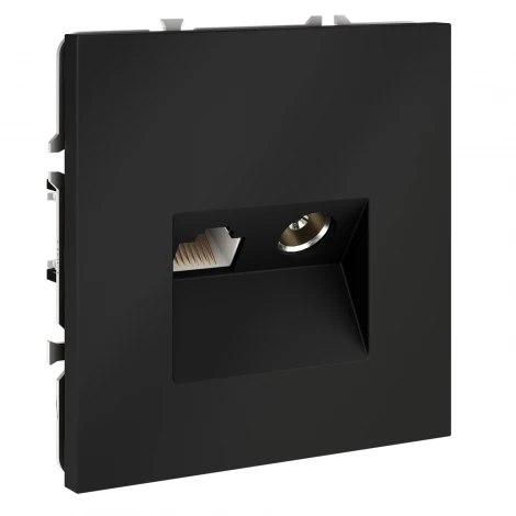 Розетка телевизионная встраиваемая TV+RJ45 Voltum S70 VLS060707 (графит)