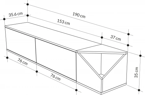 Тумба подвесная AULOS TV STAND LEVE (ЛДСП/Белый) арт.LEV00505