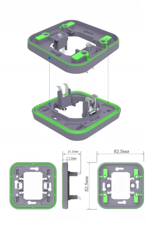 Адаптер для скрытой установки одиночный, цвет серый, IP55, серия W55 Donel W55 DIP80640