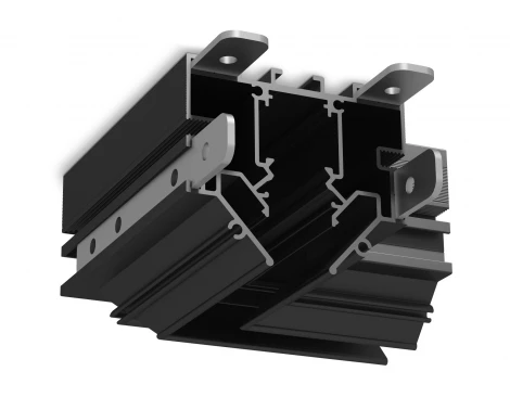 Коннектор угловой 90 для шинопровода в натяжной потолок системы крепления Гарпун Magnetic standard 48V 10mm  Ambrella Track System GL1981