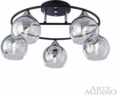 Потолочная люстра на штанге Arte Milano AMALFI 322403/5 BK+CR (220V, шар)