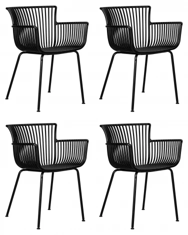 Набор 4 шт Стул обеденный DOBRIN ROSS (черный (B-03) без подушки)