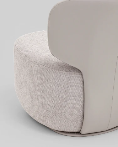 Кресло Спейс спинка экокожа, сиденье шенилл светло-серый Stool Group УТ000042297