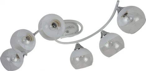 Потолочная люстра на штанге Escada Valley 539/6 6х60Вт E27, металл/стекло, белый/хром (220V, шарики)