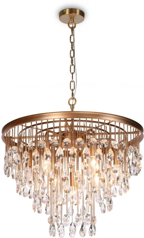 Подвесная люстра каскадная Maytoni Linn MOD091PL-07G (220V, хрусталь, подвески, на цепи)
