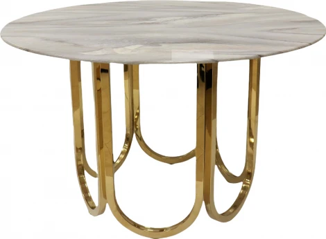 Стол обеденный IST-CASA Лори F-1386-1,122х122х76 см, перламутровый мрамор