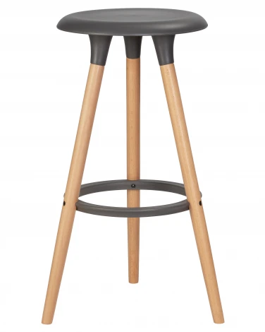Табурет барный ROYCE (ножки светлый бук, цвет темно-серый (GR-04))