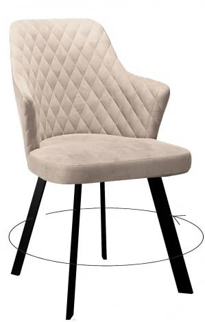 Стул DikLine 245 поворотный, C103 крем, ножки черные