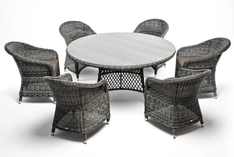 "Эспрессо–150 R" обеденная группа плетеная, цвет графит 4SIS арт.УТ-00006085