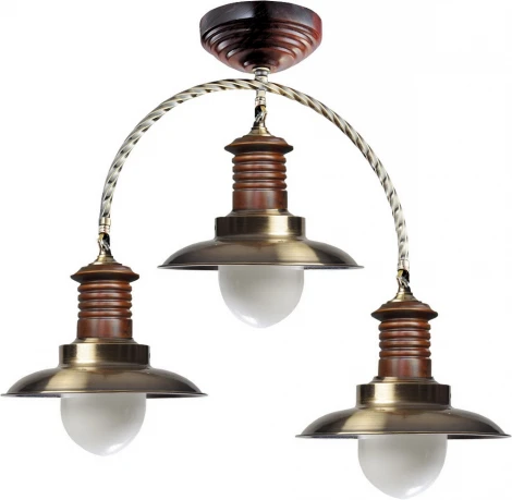 Потолочная люстра N-Light 846 846-03-52 красное дерево+бронза