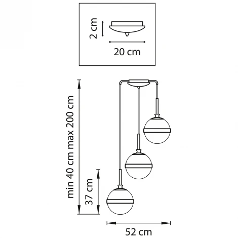 Подвесная люстра ярусная Lightstar Globo 813137 (220V, на проводе, шарики)