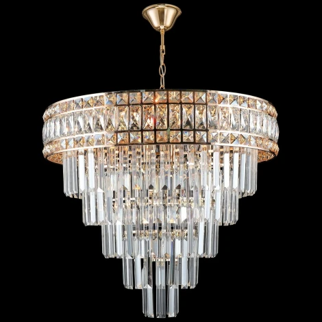 Подвесная люстра каскадная Reluce 02162-0.4-08 FGD (220V, хрусталь, на цепи)