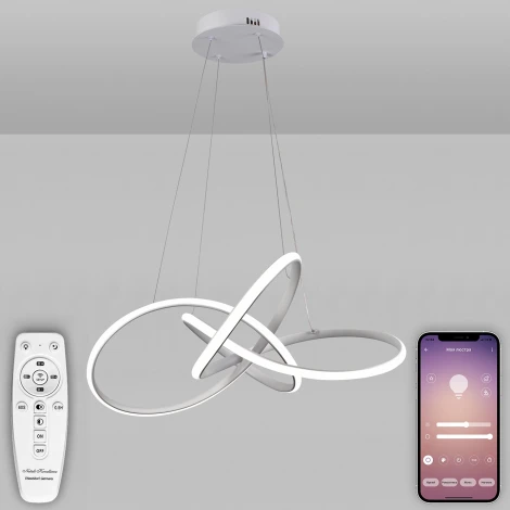 Подвесной светодиодный светильник Natali Kovaltseva INNOVATION STYLE 83147 с пультом ДУ, моб. приложением 140W, белый, LED