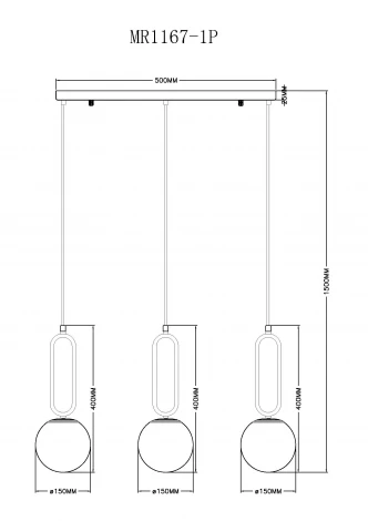 Подвесной светильник MyFar Pierre MR1167-1P (220V, на проводе, шарики)