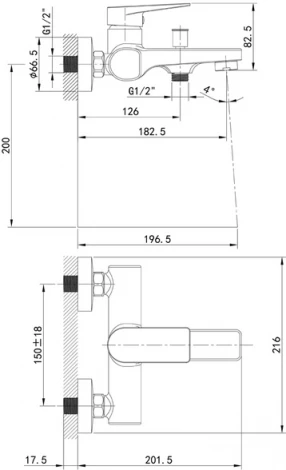 Смеситель IDDIS Bridge BRDSB00i02WA для ванны с душем