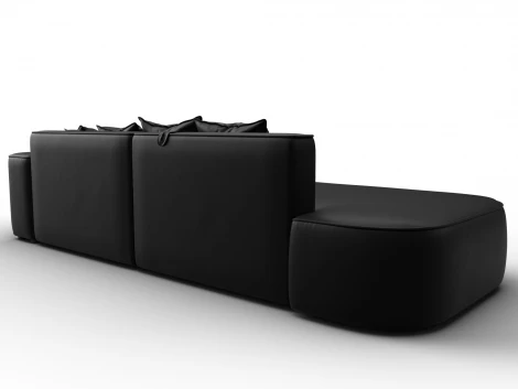 Диван угловой Лига-065 угол правый (ДСП/Пластик/Экокожа/Черный) Лига Диванов 129804