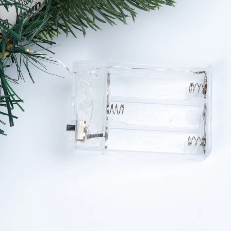 Украшение светодиодное «Венок», на батарейках 3АА (не в/к), 40х40см. 20 светодиодов теплый белый Uniel ULD-T4040-020/SNA/3AA WARM WHITE IP20 WREATH